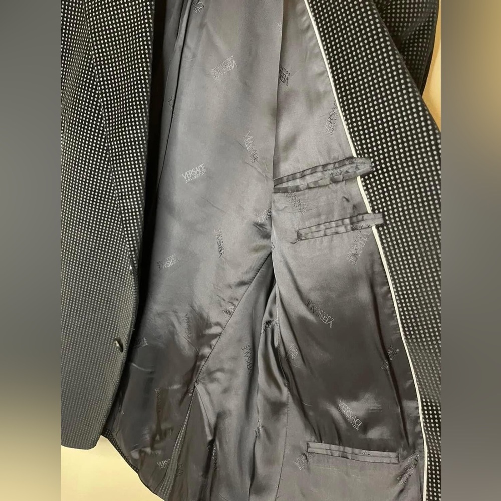 Versace Collection Men’s Suede Button Suit Jacket - Picture 12 of 13